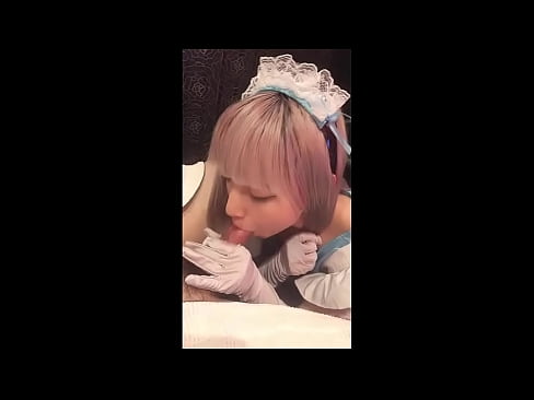 ❤️ Јапански идол [маиука], костим француске собарице, први део, пушење и дркање са лосионом ❌ Јебени видео код нас ❌❤